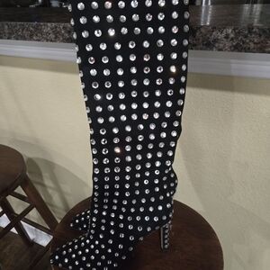 Gianni Bini Elegant Black Studded Boots